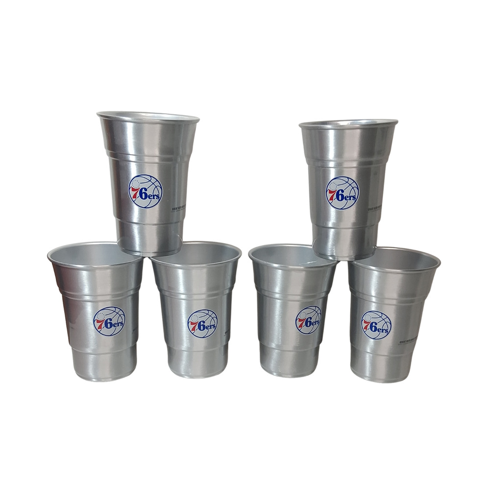 6 Coors Light Aluminum Beer Cups Philadelphia 76ers NBA Basketball Cups